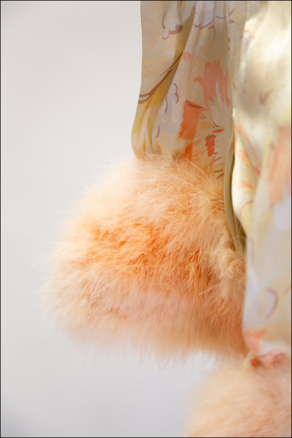 Vintage 1930s Peach Silk Feather Jacket