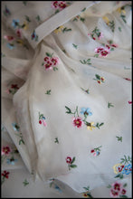 Spring Rose - Ivory Floral Embroidered Silk Dress