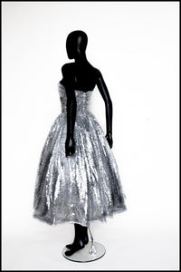 Enchanted - Silver Sequin Midi Dress