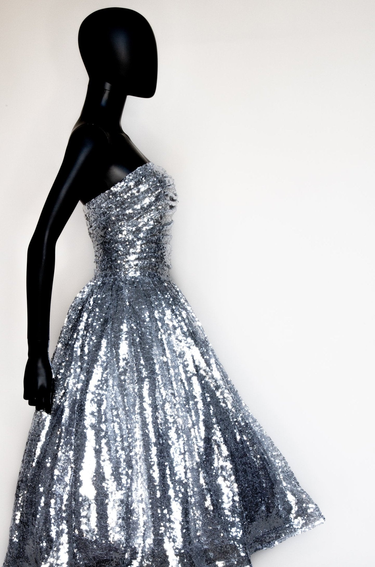 Enchanted - Silver Sequinned tulle Midi Dress Enchanted - Silver Sequinned tulle Midi Dress