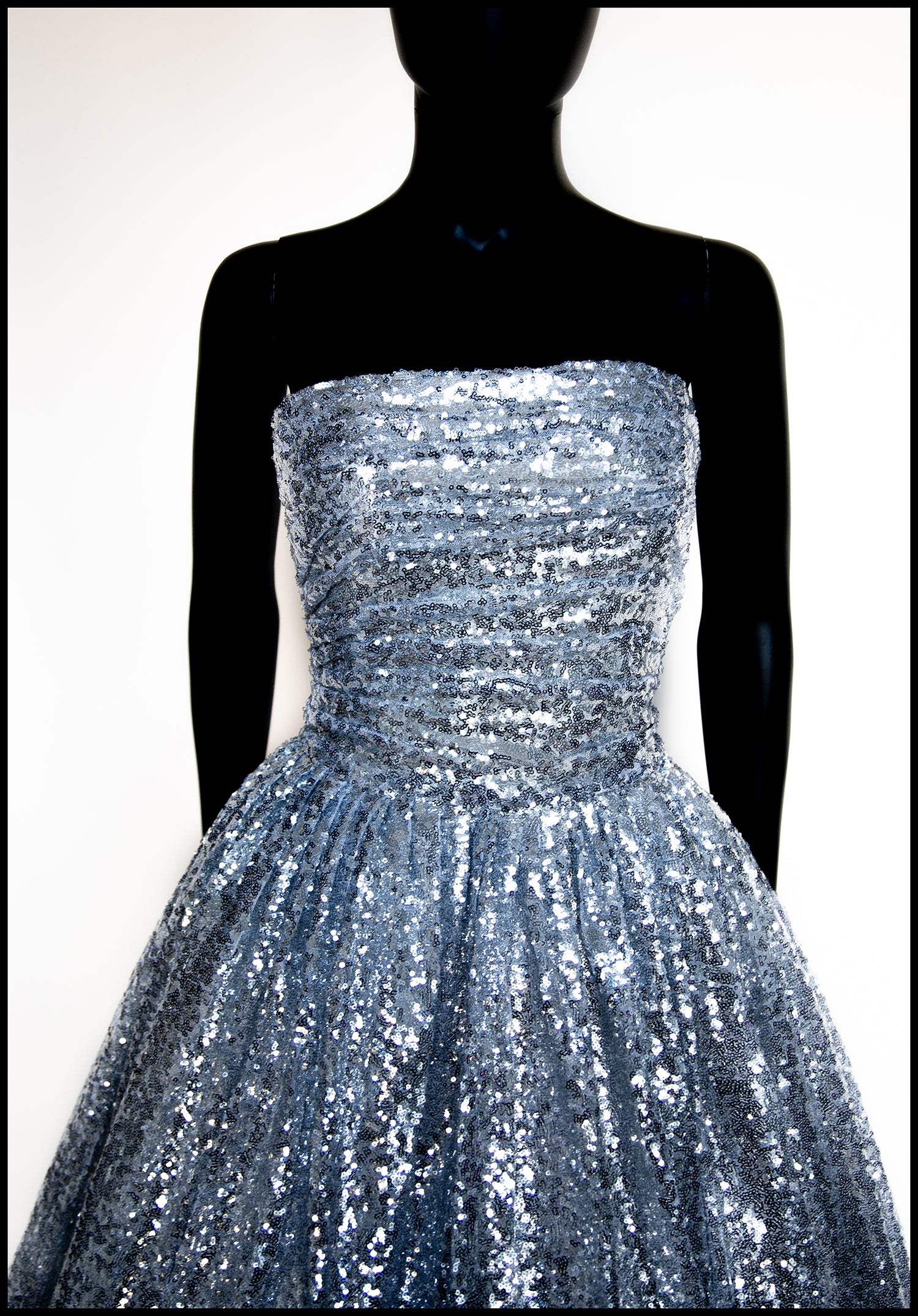 silver enchanted dress Enchanted - Silver Sequinned tulle Midi Dress