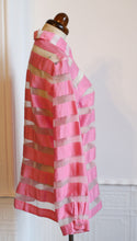 Vintage 1980s Candy Pink White Stripe Silk Blouse