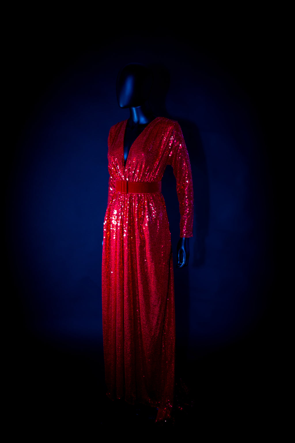Vampess - Red Sequin Maxi Gown