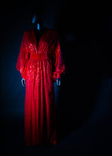 Vamp - Red Sequin Bishop Sleeve Gown