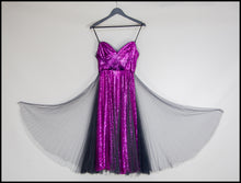 magenta pink sequin tulle midi dress by alexandra king