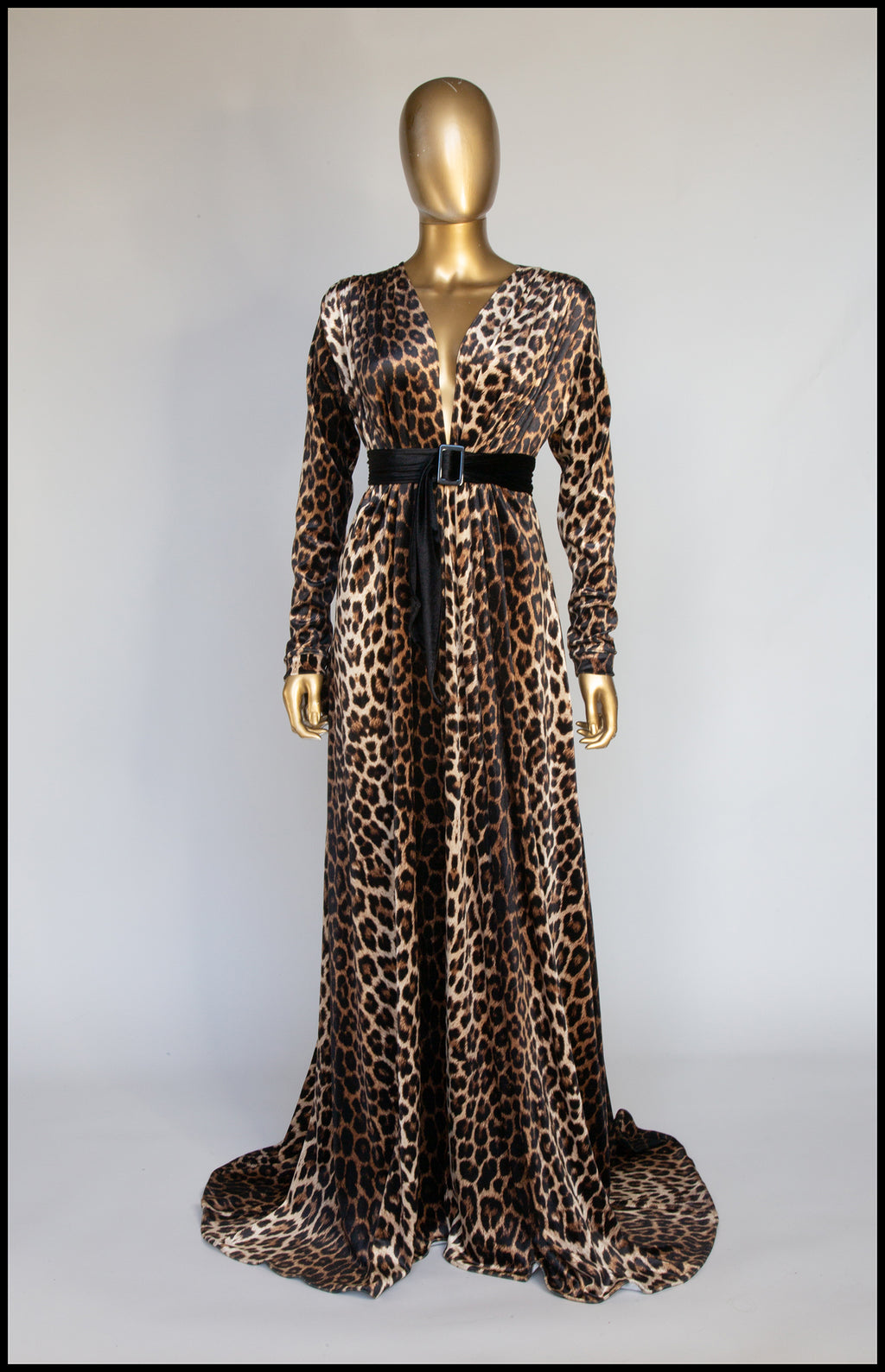 RESERVED Vampess - Leopard Print Velvet Gown