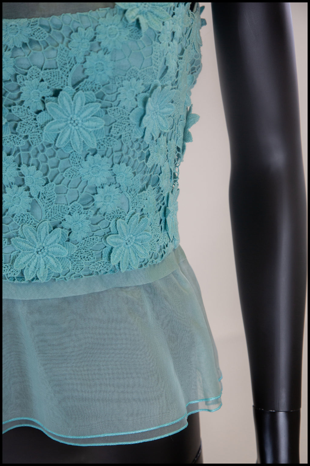 Vintage 1950s Blue Lace Top