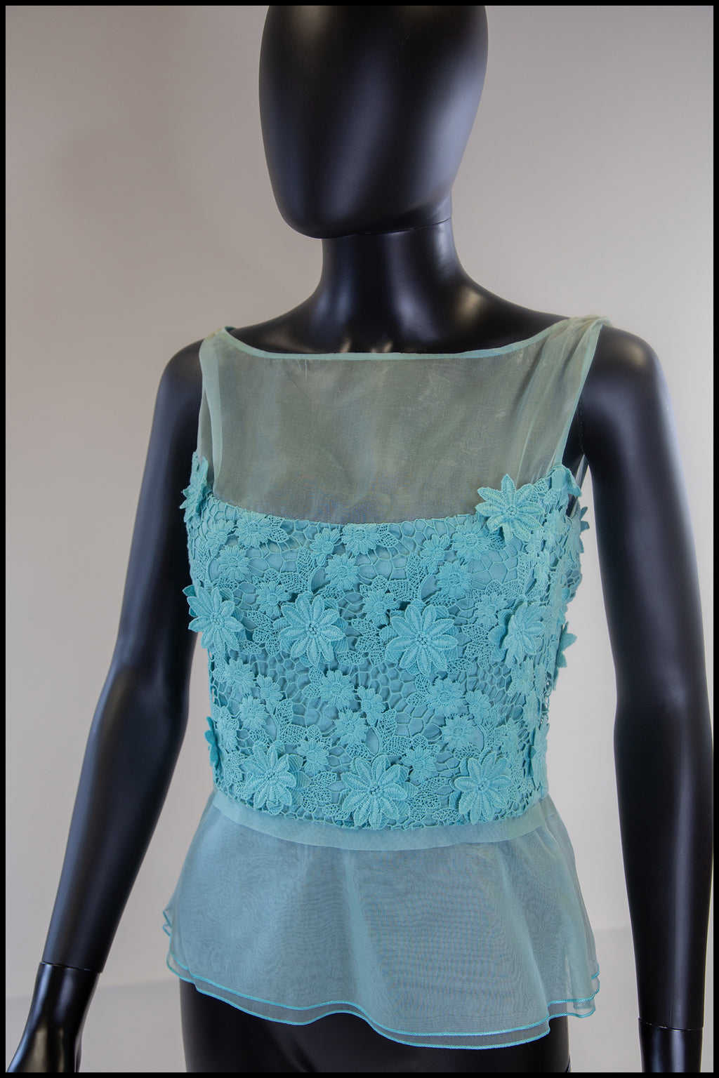 Vintage 1950s Blue Lace Top