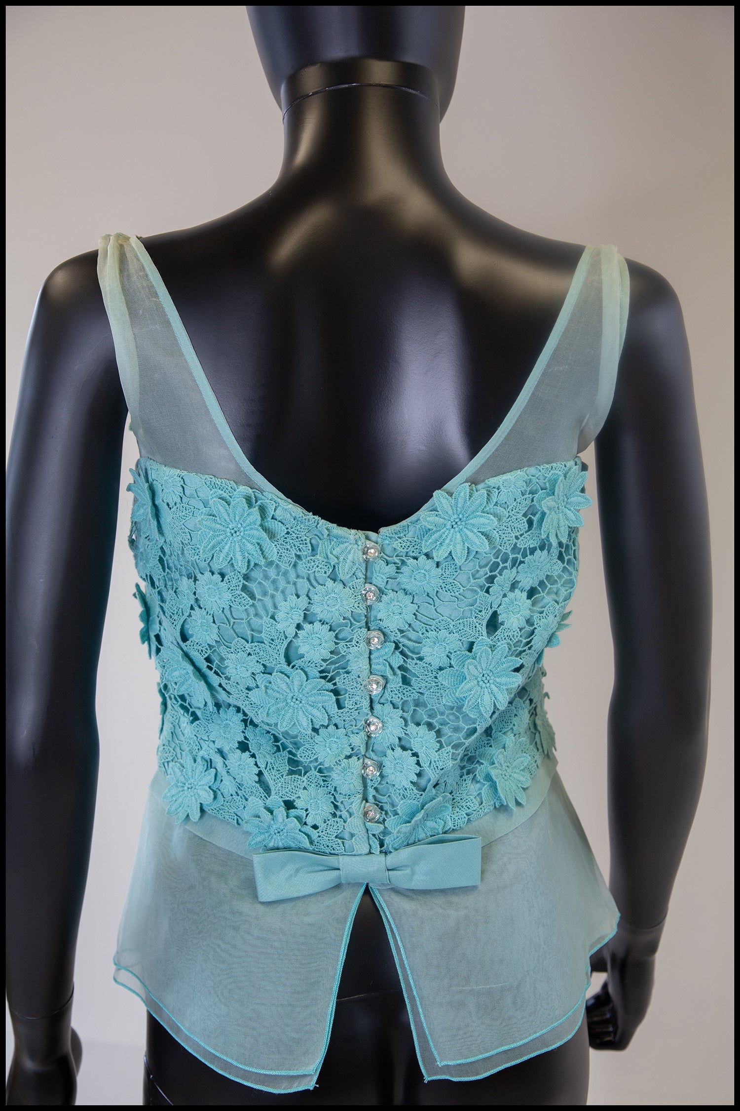 Vintage 1950s Blue Lace Top