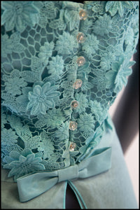 Vintage 1950s Blue Lace Top