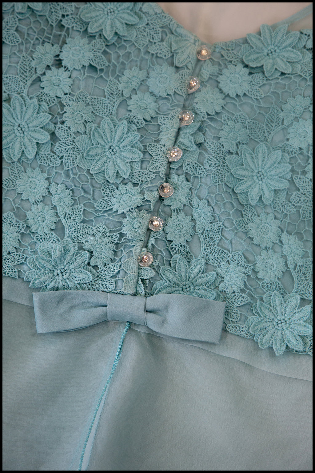 Vintage 1950s Blue Lace Top