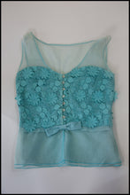 Vintage 1950s Blue Lace Top
