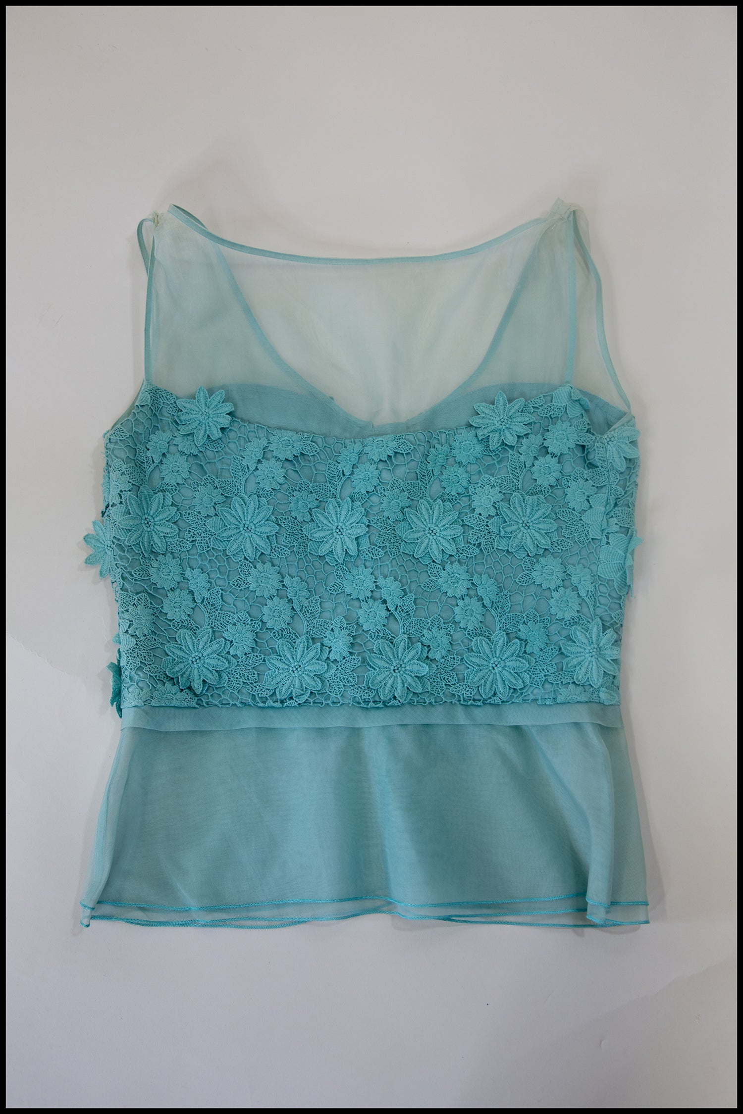 Vintage 1950s Blue Lace Top