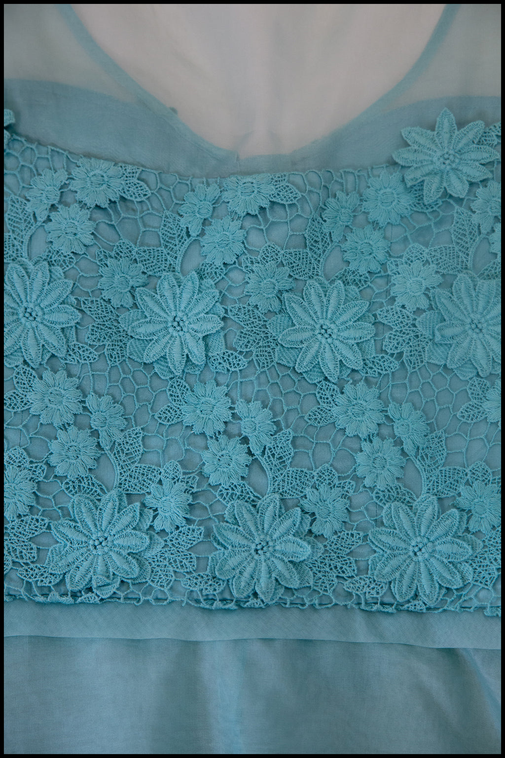 Vintage 1950s Blue Lace Top