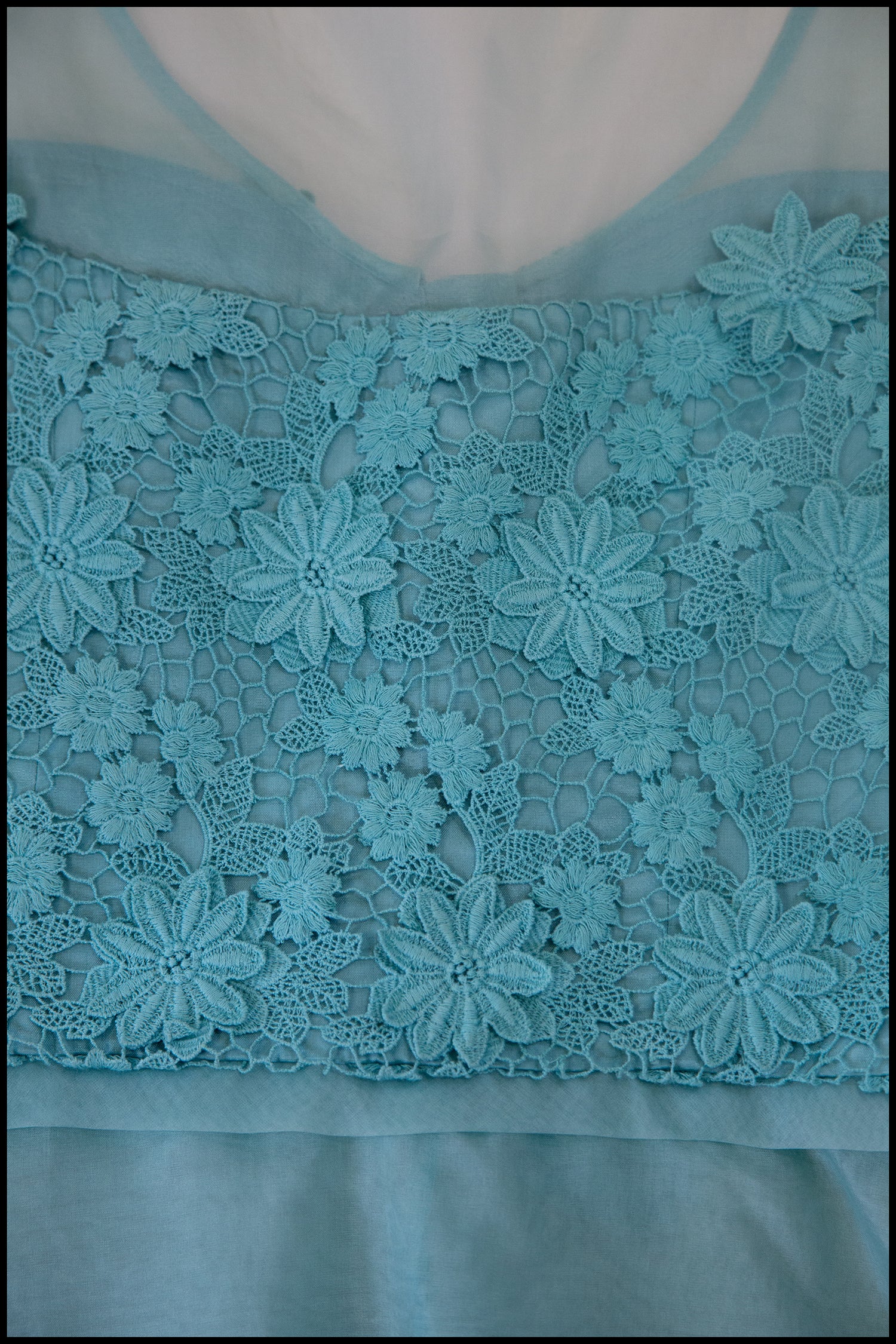 Vintage 1950s Blue Lace Top