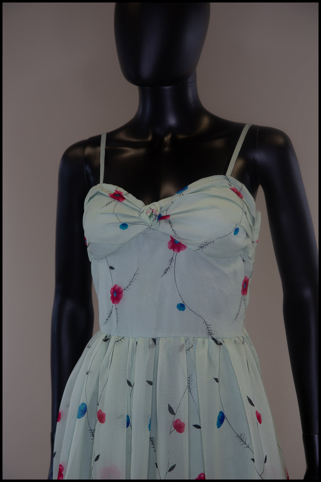 Vintage 1970s Peacock Print Midi Dress