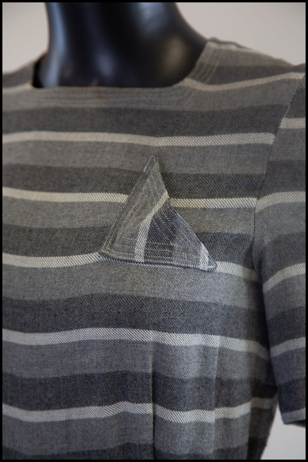 Vintage 1930s Grey Art Deco Wool Dress