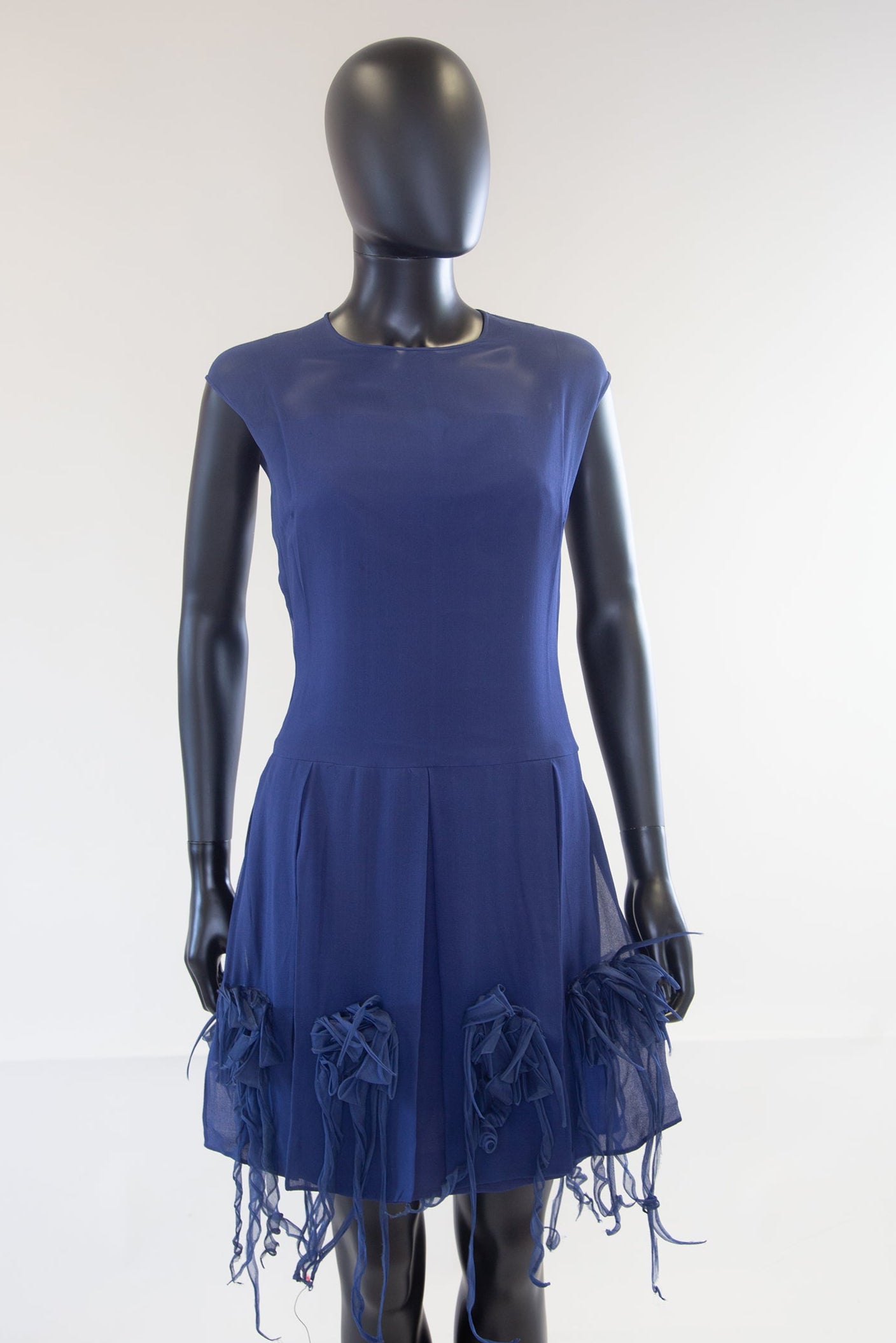 Vintage 1960s Blue Silk Cocktail Dress