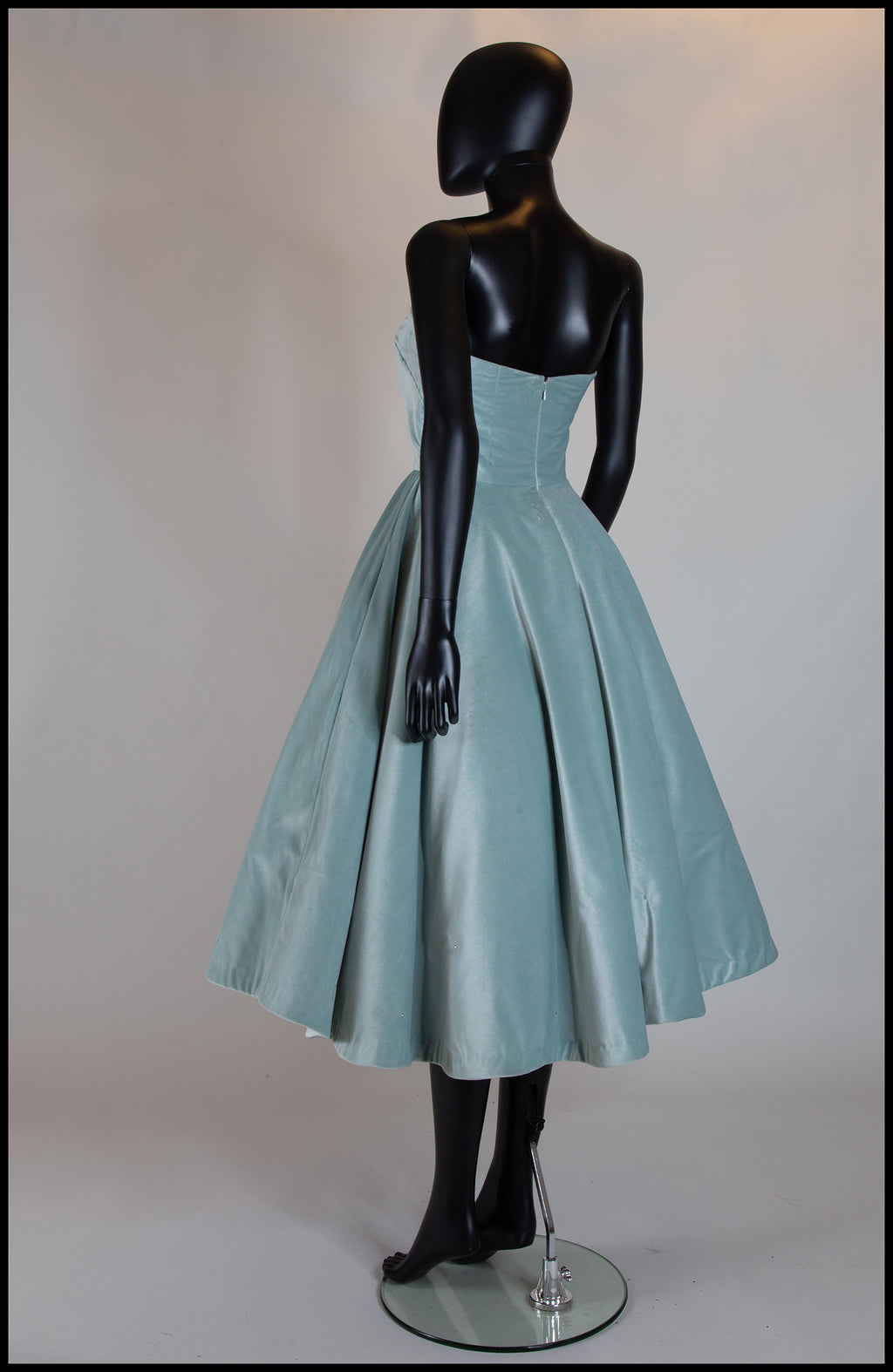 Blush Frost - Blue Velvet Bow Midi Dress