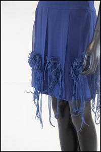 Vintage 1960s Blue Silk Cocktail Dress