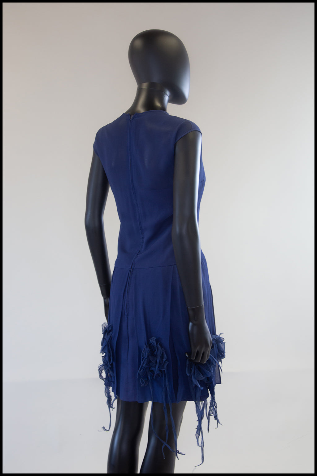 Vintage 1960s Blue Silk Cocktail Dress