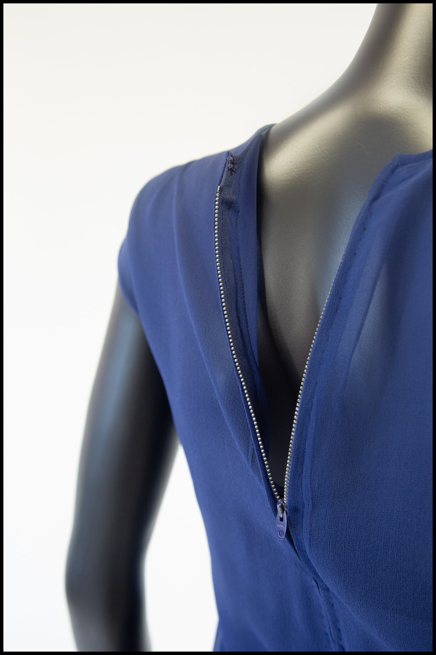 Vintage 1960s Blue Silk Cocktail Dress