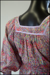 Vintage 1970s Fine Feathers Pink Cotton Dress