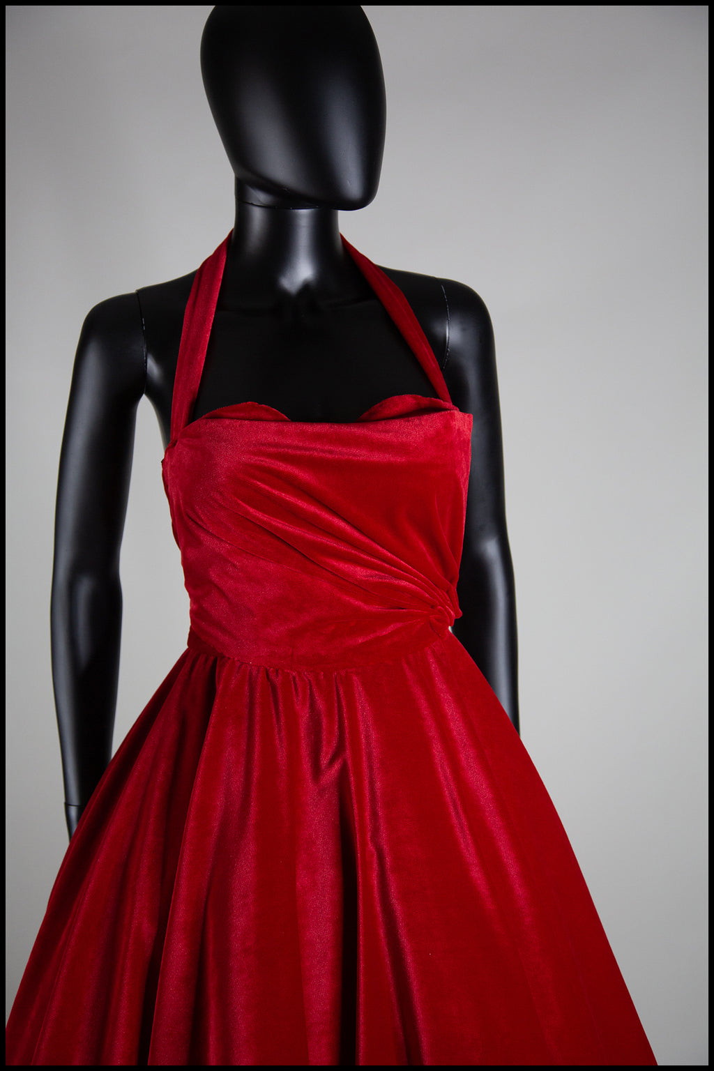 Crimson - Red Velvet Ballgown Dress