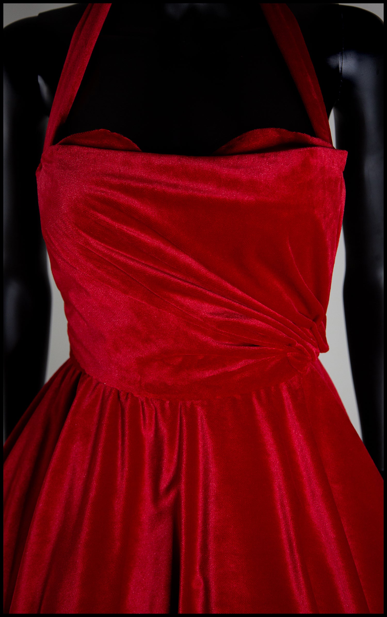 Crimson - Red Velvet Ballgown Dress