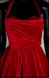 Crimson - Red Velvet Ballgown Dress