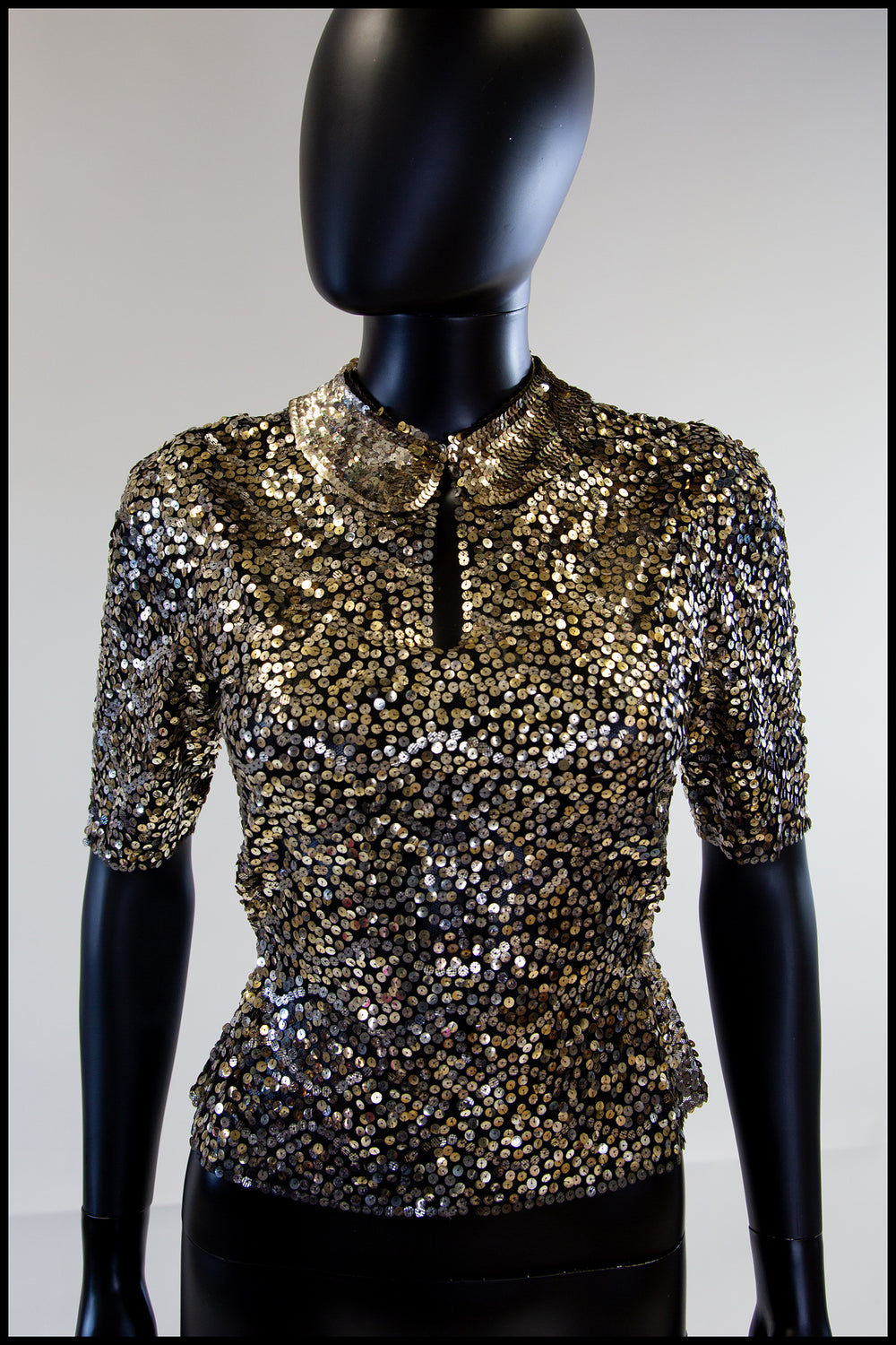 gold sequin blouse