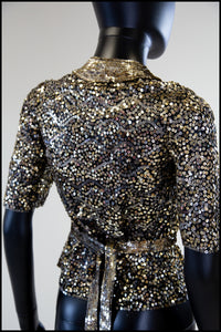 Vintage 1930s Gold Sequin Blouse