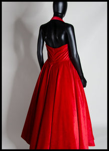 Crimson - Red Velvet Ballgown Dress