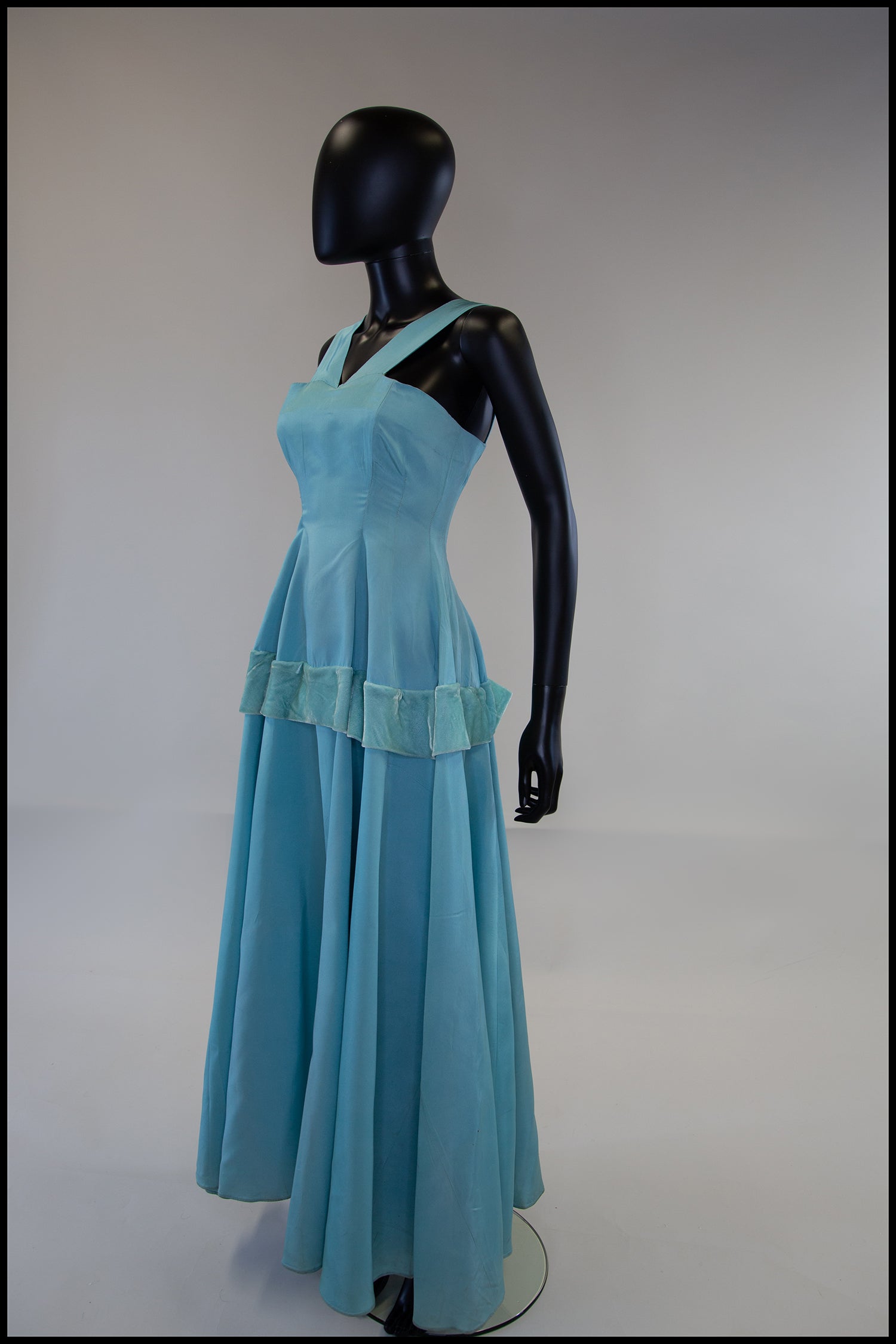 blue dress for baby girl 1940s Light Blue Silk Cutout Slip Dress - M