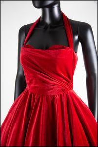 Crimson - Red Velvet Ballgown Dress