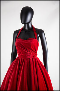 Crimson - Red Velvet Ballgown Dress