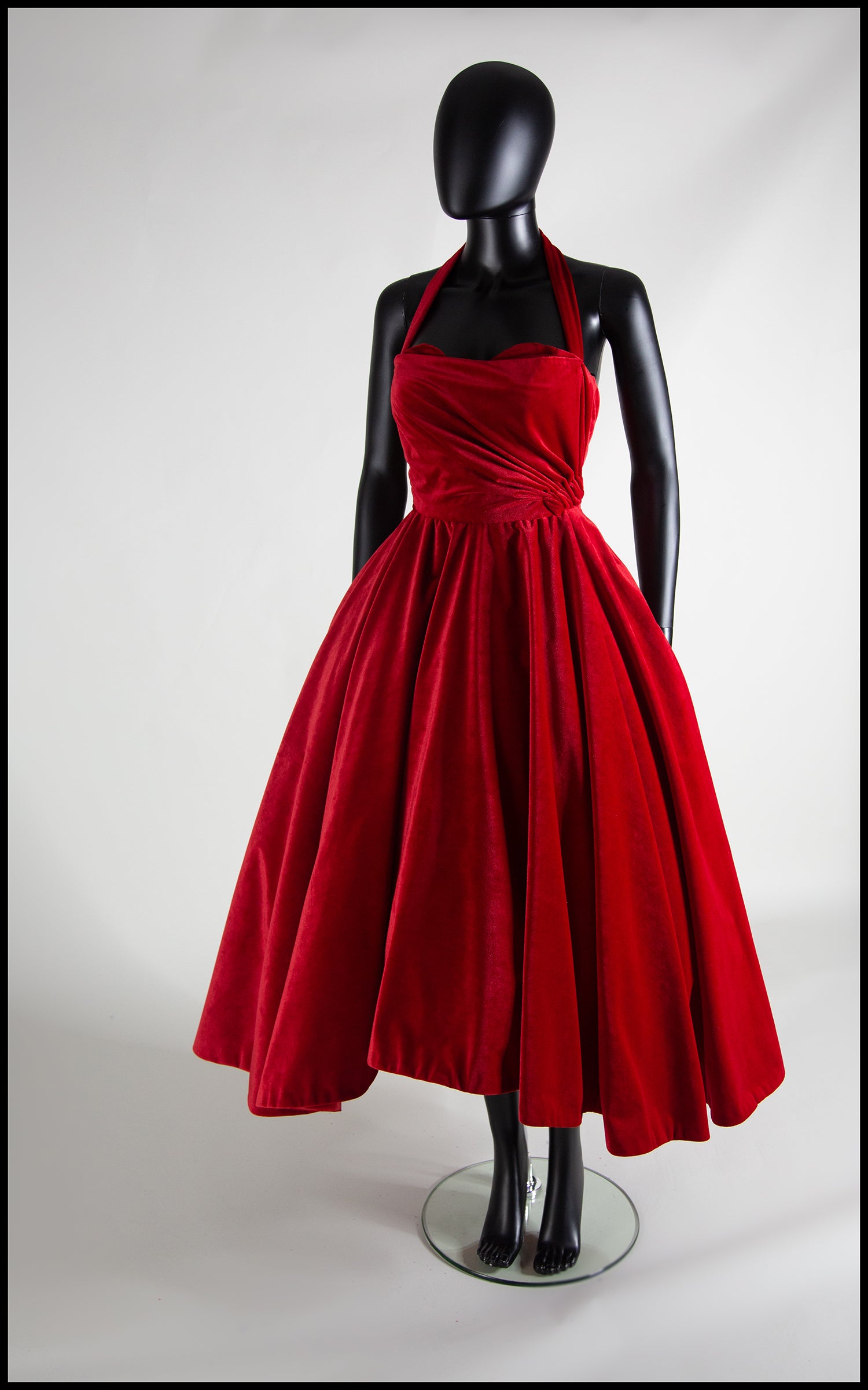 Crimson - Red Velvet Ballgown Dress