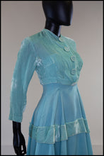 Reserved - Vintage 1940s Eau De NilTaffeta Gown and Bolero