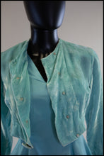 Reserved - Vintage 1940s Eau De NilTaffeta Gown and Bolero