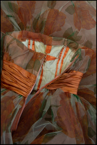 Vintage 1950s Autumn Rose Tulle Gown