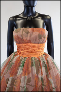 vintage 1950s autumn rose tulle gown dress alexandra king