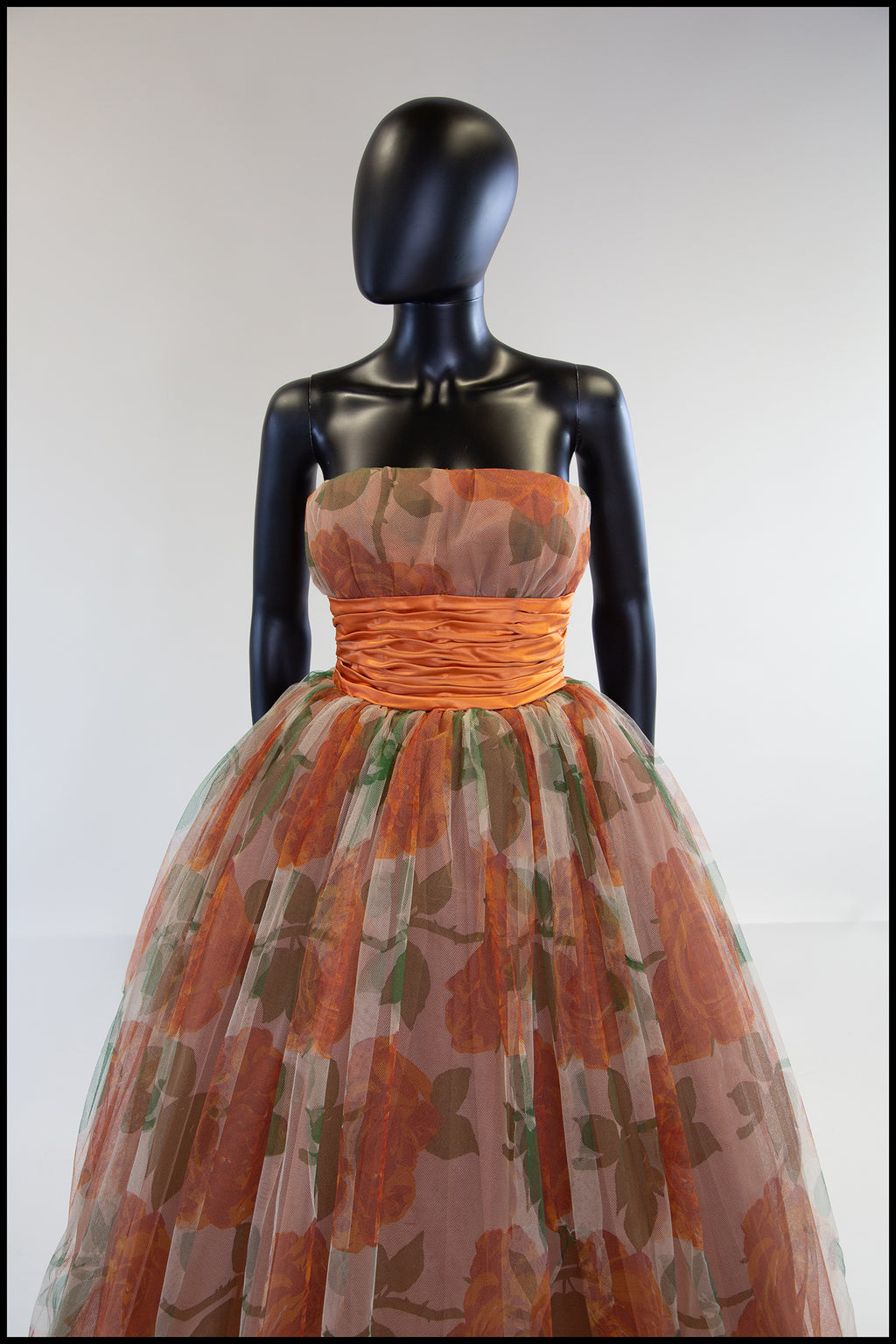 vintage 1950s autumn rose tulle gown dress alexandra king