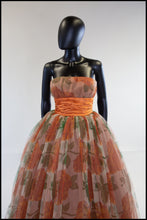 vintage 1950s autumn rose tulle gown dress alexandra king