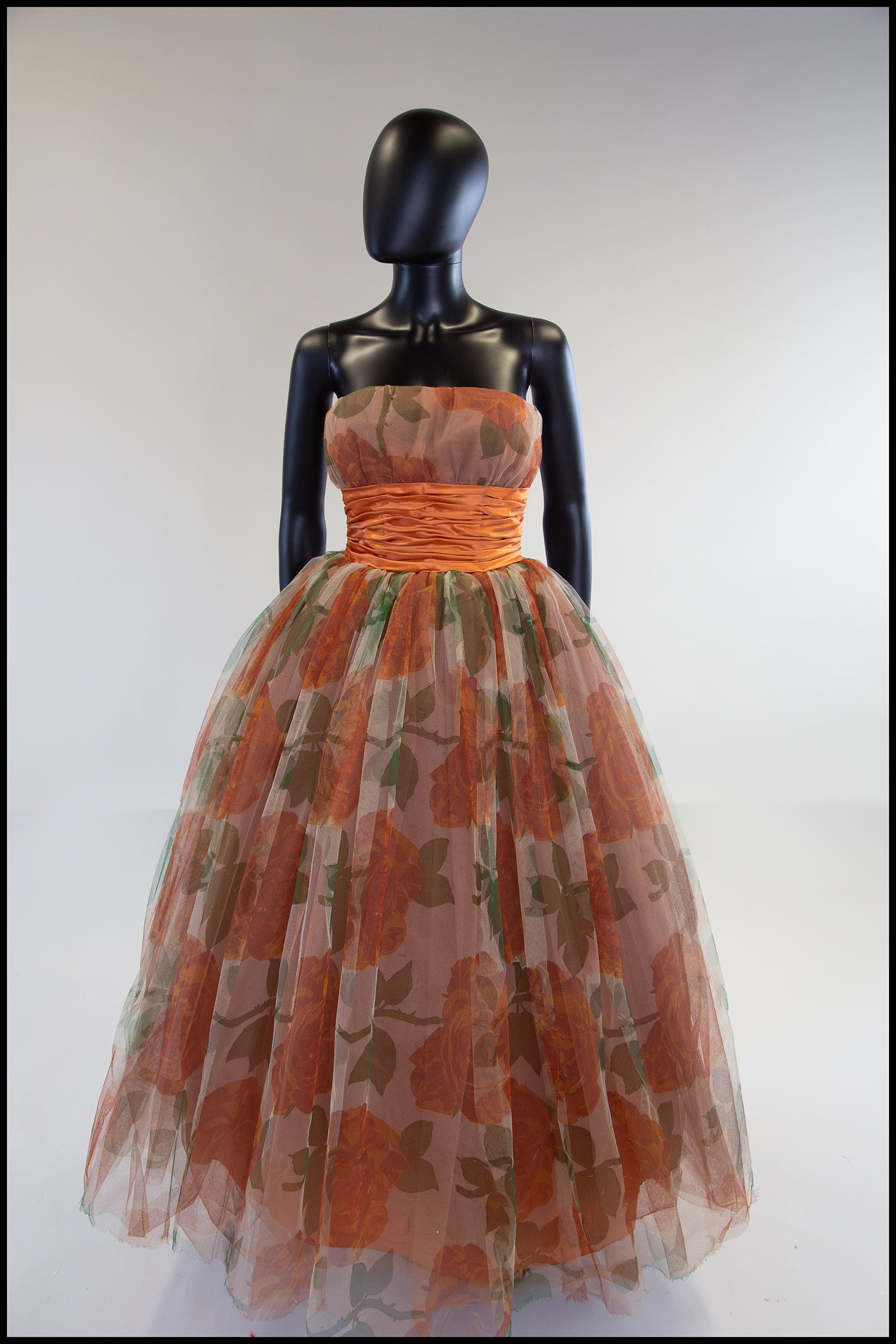 vintage 1950s autumn rose tulle gown dress alexandra king 