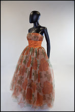 vintage 1950s autumn rose tulle gown dress alexandra king