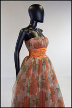 vintage 1950s autumn rose tulle gown dress alexandra king