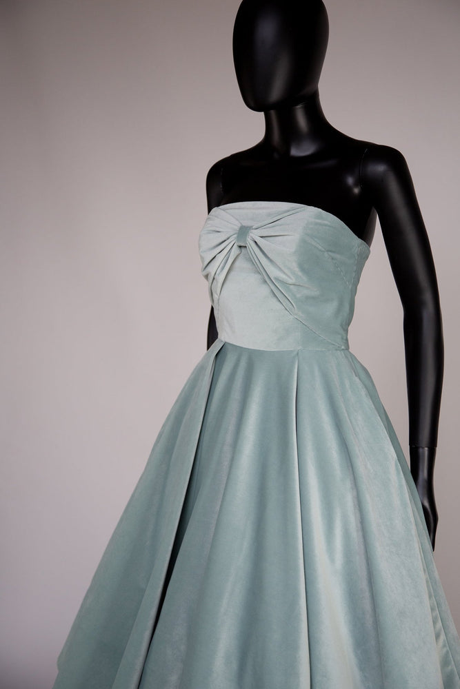Blush Frost - Blue Velvet Midi Dress