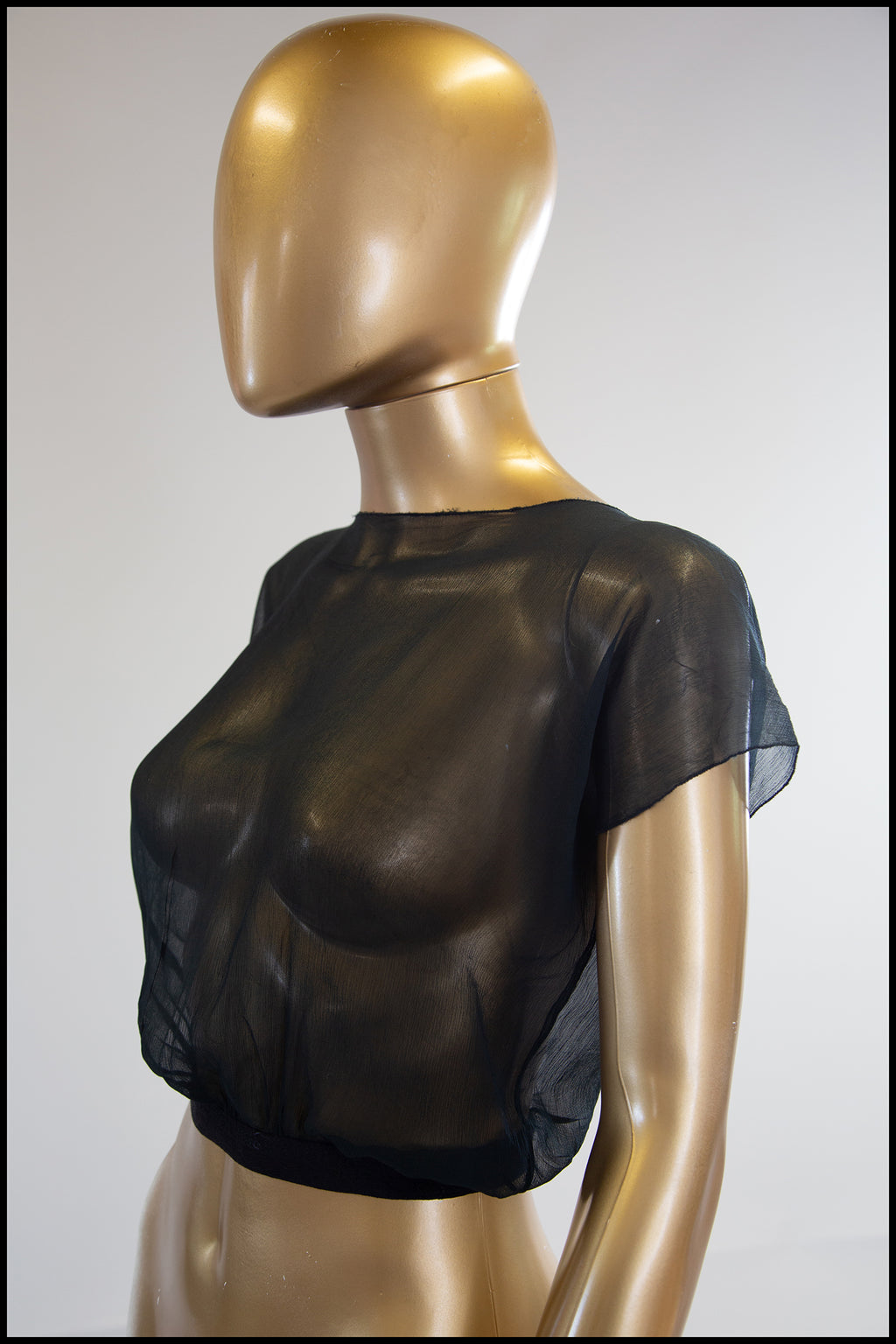 Vintage 1930s Black Silk Chiffon Ballet Top