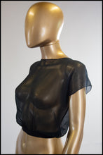 Vintage 1930s Black Silk Chiffon Ballet Top