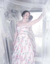 RESERVED Vintage 1950s Pink Floral Horrockses Cotton Gown
